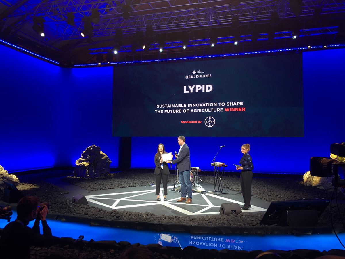 hellotmrc's tweet photo. We are very excited to announce the winner of the @Bayer4Crops 's 'Sustainable innovation to shape the future of agriculture' track! CONGRATULATIONS @LypidFood!! #HTSummit https://t.co/ChjAlFsyQQ