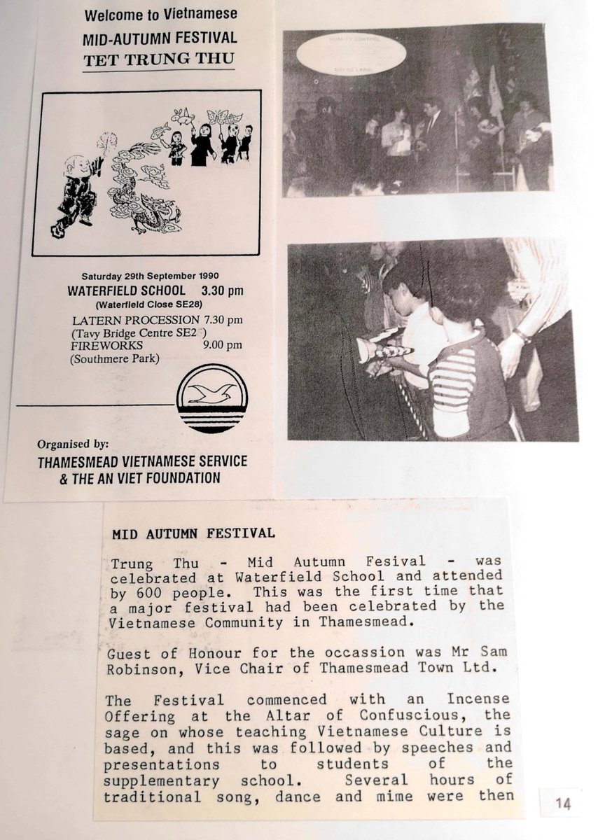 ArchivesHackney's tweet photo. Today's #AVFAFinds are photos and text from an annual report depicting Mid-Autumn Festival celebrations at the An Viet Foundation. The festival is celebrated across South-East and East Asia and is a celebration of the full moon and how it signifies the end of a harvest. https://t.co/EElO4gWa9a