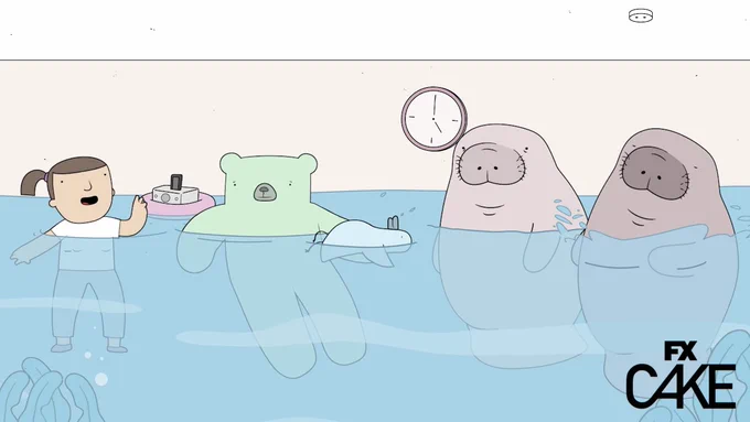 New episode on Hulu now! This one features @nprAudie and @romanmars as manatees. 