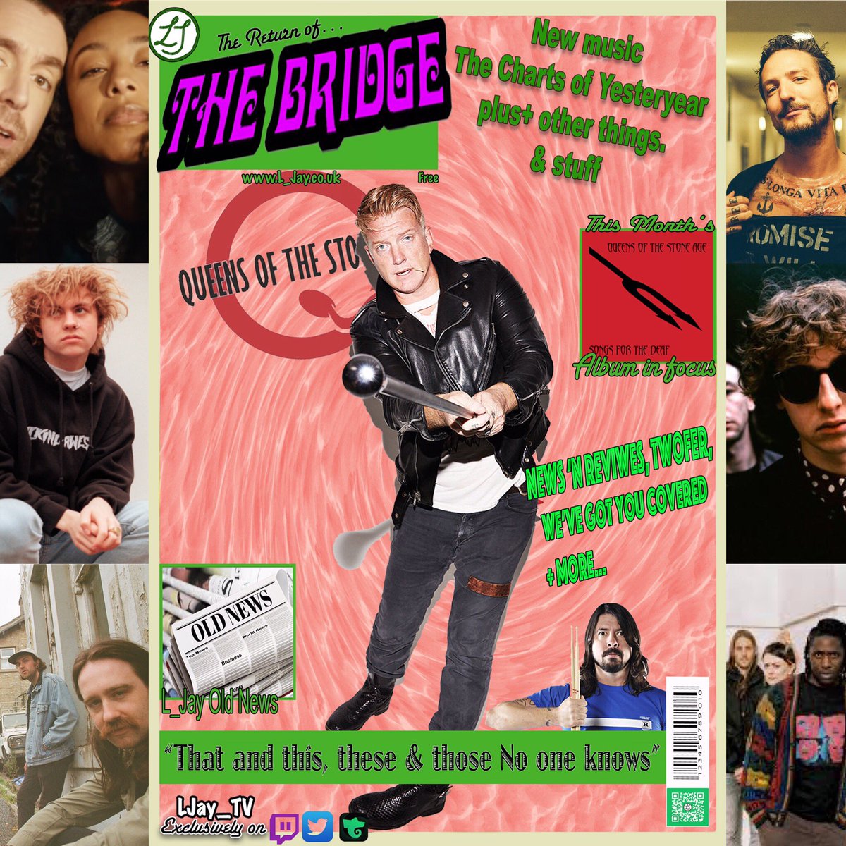 LJay_TV's tweet photo. #theBridge is back & #AlbumInFocus will be “Songs For the Deaf” 3rd album from @qotsa 2002
+with new music from
@MilesKaneMusic
@frankturner
@RATBOY
@TheSnuts
@YardActBand
@BlocParty
& more in store.
Join us tomorrow #live
@ 16:20GMT
https://t.co/izoceA0Gwz Twitter & Trovo https://t.co/483fxjw4ru