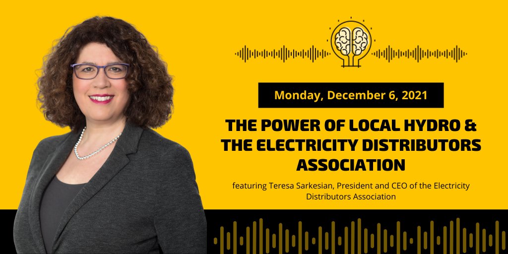 thinkenergypod's tweet photo. 🎧 NEW EPISODE COMING MONDAY
Teresa Sarkesian, President and CEO of @EDA_ONT, will join @hydroottawa's #ThinkEnergyPodcast to share what customers can expect from their local hydro utilities today and in the future.
Catch all episodes at https://t.co/I0G1zTm335 https://t.co/tTy2ZxGg0d