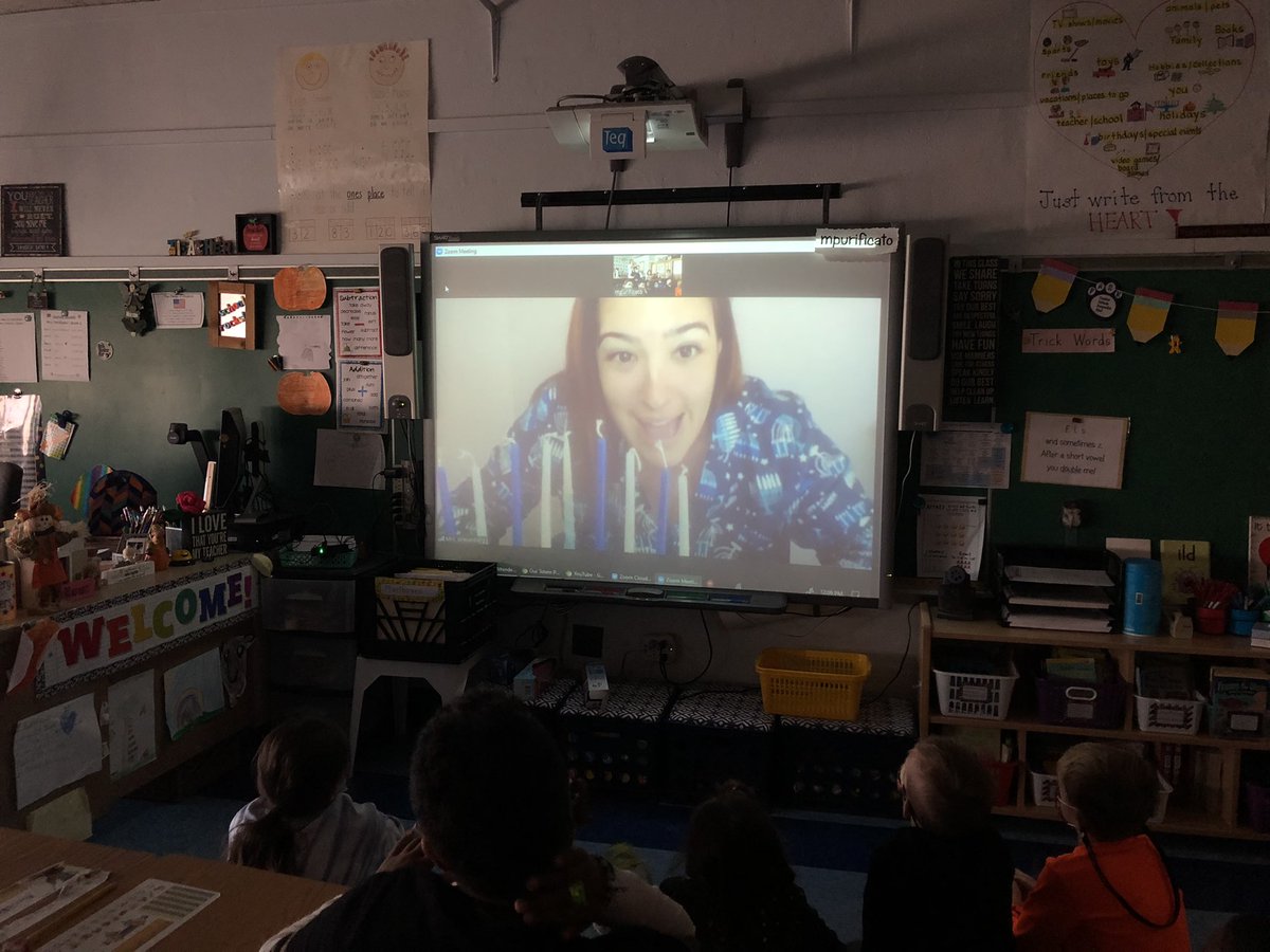 purteaching's tweet image. A HUGE thank you to Mrs. Wiesenberg for Zooming into our class to teach us about Hanukkah! The students had so much fun doing Hanukkah math! 🕎 @ParkPrideNB