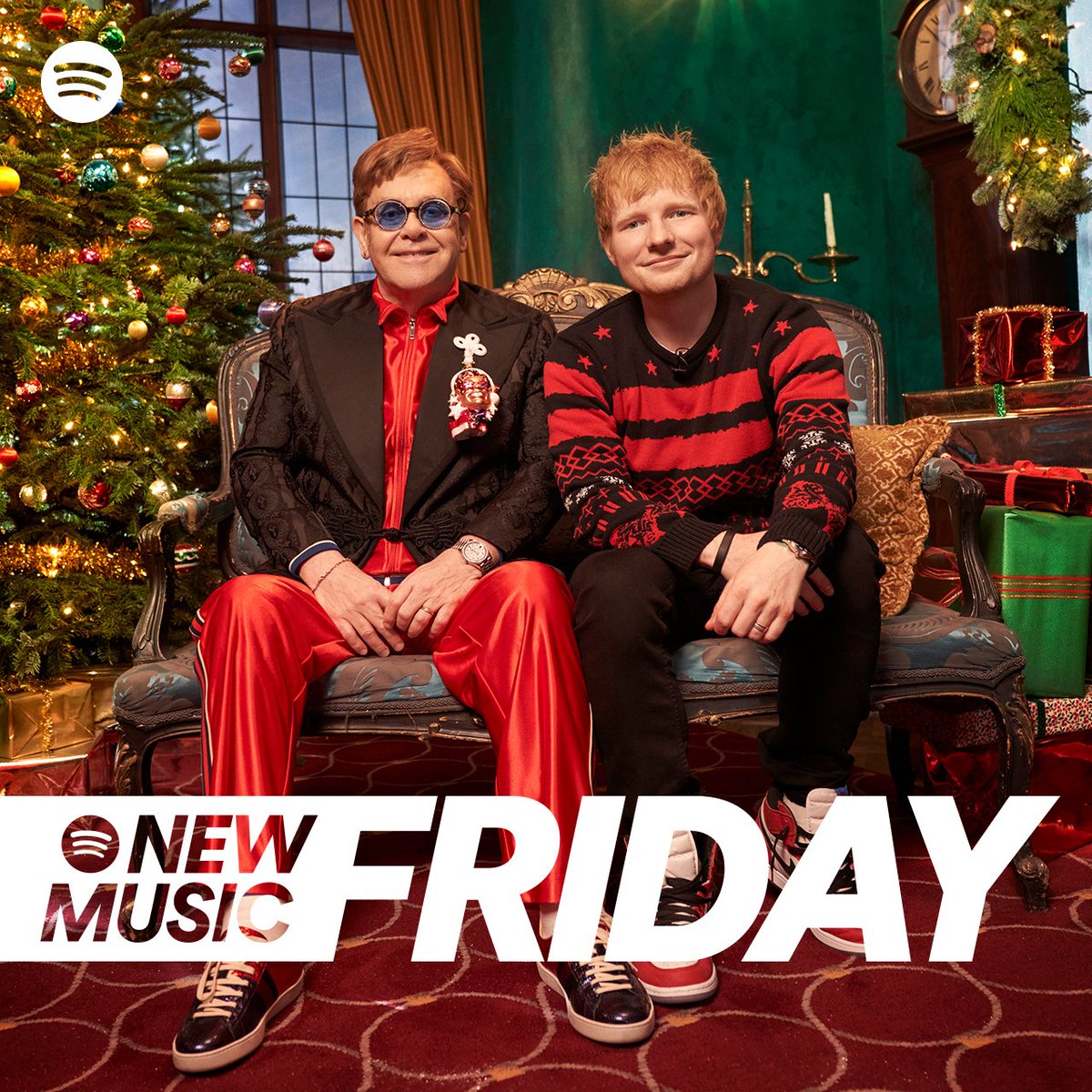 edsheeran's tweet photo. Ed &amp; @eltonofficial are on the cover of @SpotifyUK's New Music Friday ❤️ Listen to Merry Christmas now: https://t.co/pOkuPFPE7t https://t.co/3RFs21JdVc