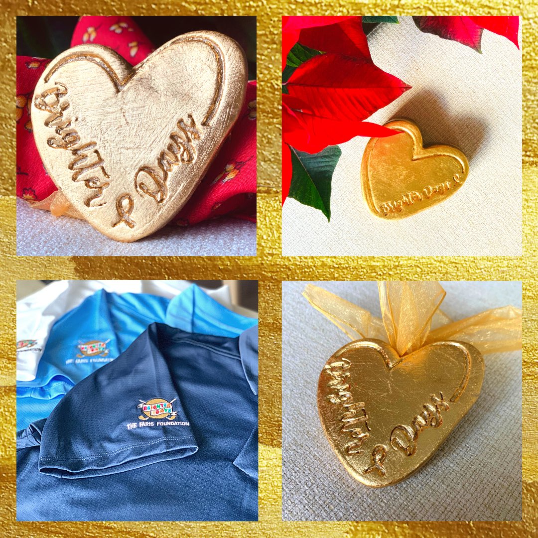 This year, give holiday gifts with a heart of gold! When you shop with The Faris Foundation, you're supporting our mission to bring brighter days and better treatments to children with cancer. 💛 thefarisfoundation.bigcartel.com

#brighterdays #childhoodcancerawareness #lettherebegold