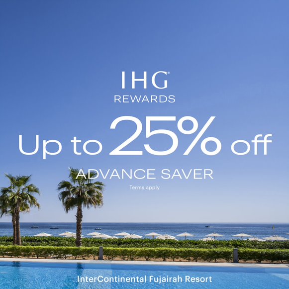 ICSEMIRAMIS's tweet image. Hurry, book your stay at IHG® Hotels &amp;amp; Resorts across India, the Middle East &amp;amp; Africa by 6 Dec'21 and earn 3X points, save 25% with Points &amp;amp; Cash or get up to 25% off with our Advance Saver rate. 
Visit: ihg.com/CyberSaleIMEA
#IHGCyberSale #IHGRewards #YearEndBreaks"