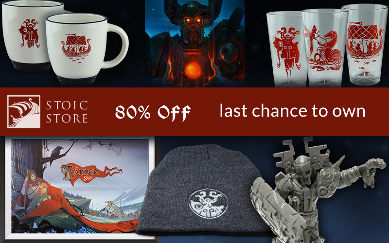 BannerSaga's tweet photo. Last 24 hours of our sale. Go to https://t.co/AEvOlsoxB1 NOW!

30% off all digital items
30% off selected glassware
50% off visual physical items
80% off LAST REMAINING STOCK
and free shipping on $50+ https://t.co/o63IHSteMB