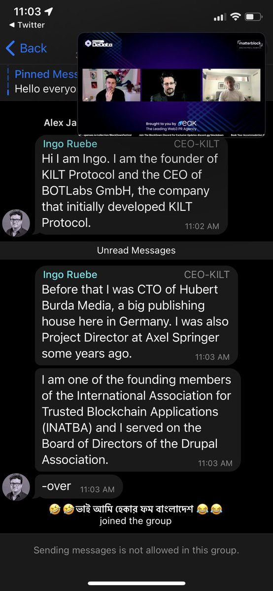 tessa_dawn1's tweet photo. Couldn’t miss @ingoruebe’s AMA in @cryptosocietytg OR @gavofyork and @Snowden … so live streaming on split screen while in the TG group. 

I may pass out from sheer excitement  or my brain may blow up from all of this alpha information. Either way, happy Tess. https://t.co/0tcyAuh05L