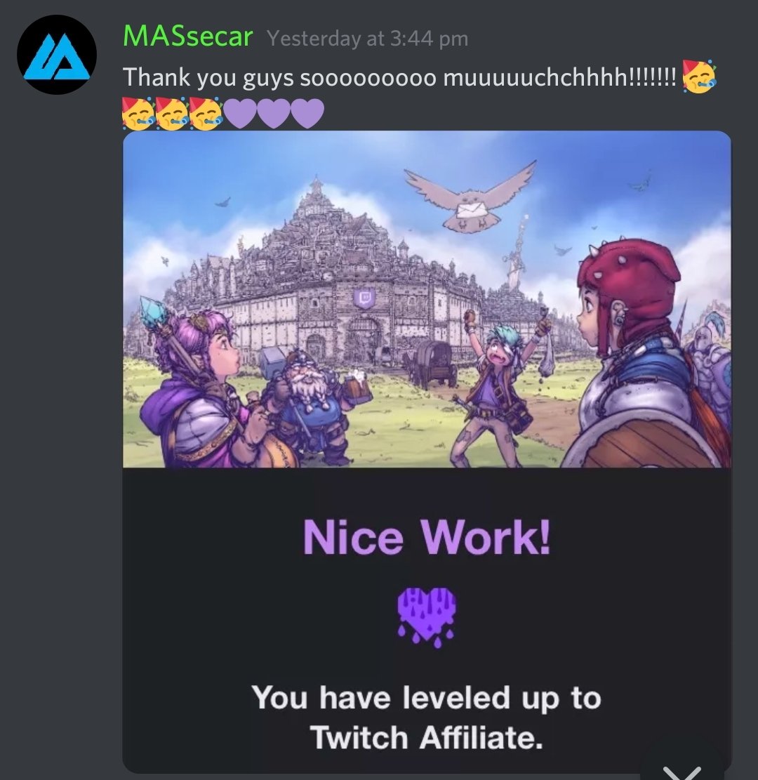 Shades0fPlay's tweet photo. Another member reached affiliate yesterday 🎉🎉🎉 let's goooo #outreachcrew #discord #community #SupportSmallStreamers #growtogether #wegrowyougrow #Twitch #streamers https://t.co/G2cidogQJp