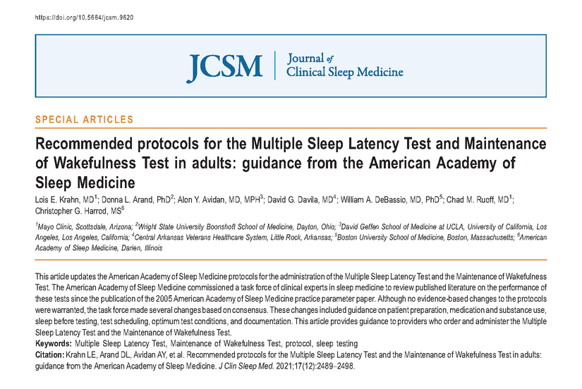 JCSMJournal's tweet photo. This article updates the @AASMorg protocols for the administration of the Multiple Sleep Latency Test and the Maintenance of Wakefulness Test. https://t.co/7mW9cre7vn #sleep #sleeptesting https://t.co/5BratDpJjH