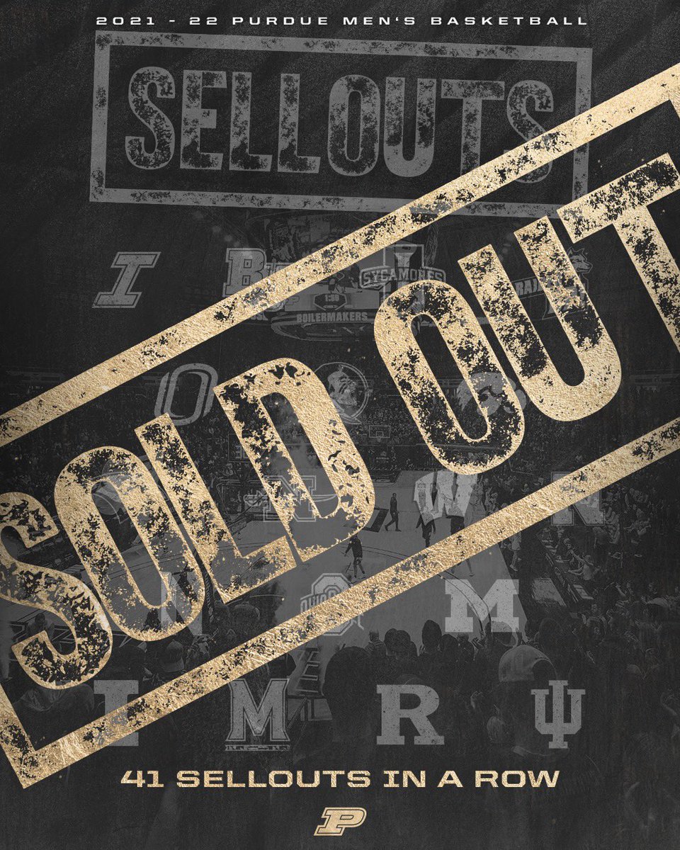 BoilerBall's tweet photo. 👏🏽👏🏽😿 Thank you Boilermakers! 

We will end the season with 4️⃣1️⃣ straight sellouts. https://t.co/gPqK8lTPQQ