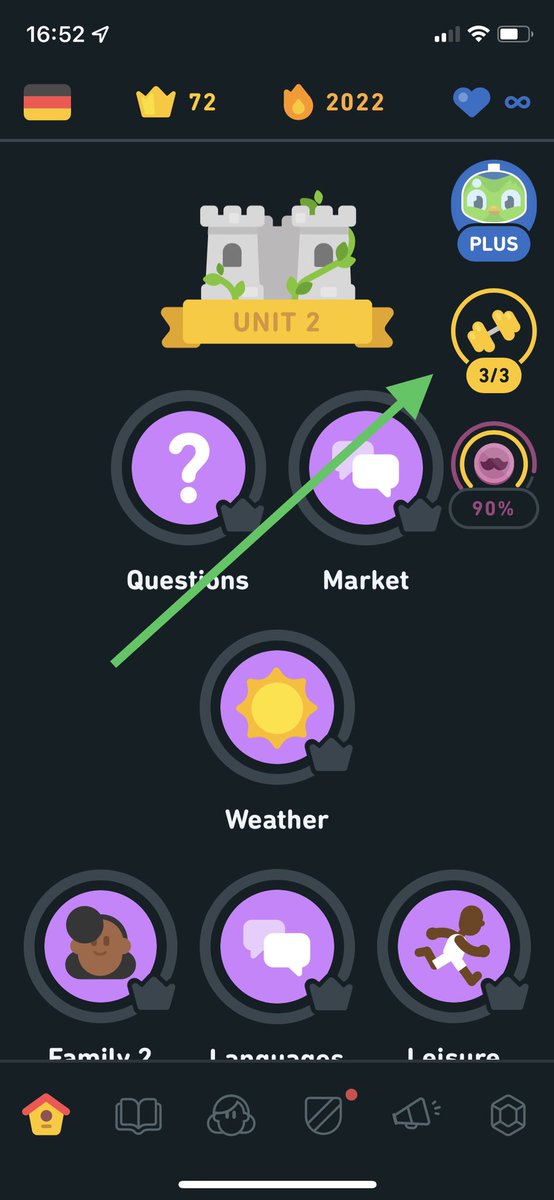 duoplanet's tweet photo. Practice Hub, anyone? 🏋️ #duolingo https://t.co/qgfBgy4ZvR