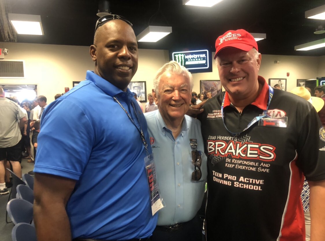 Happy birthday to Hall of Famer Bobby Allison. Hanging out here with our friend Doug Herbert. 