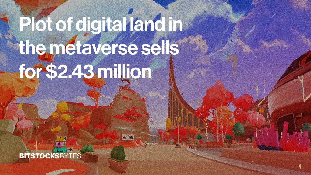 Bitstocks_'s tweet image. A plot of digital land in Decentraland sold for $2.43 million - more than the average home price in Manhattan. 

Is digital real estate the future of investing? What do you think?

#Decentraland #Metaverse #Meta #NFTs #NFTSales #DigitalLand #DigitalRealEstate #BitstocksBytes