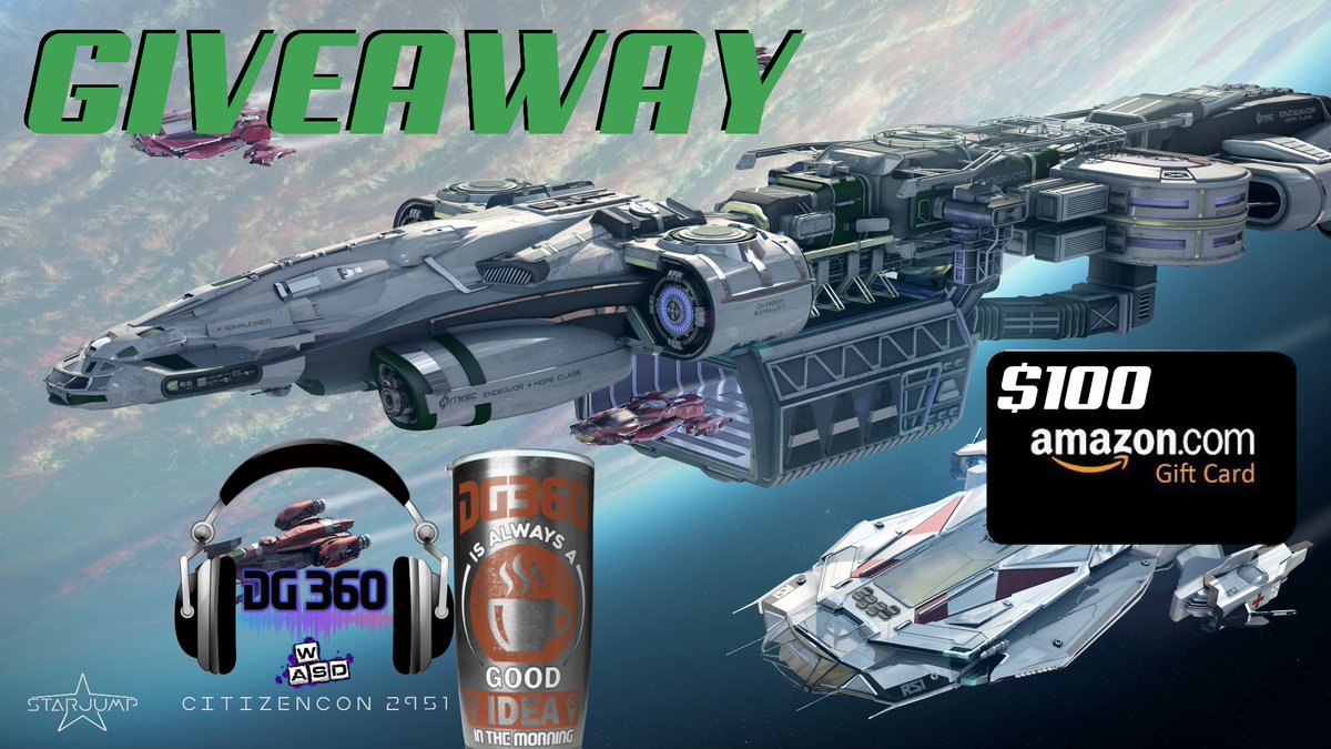 Da_Gaimez's tweet photo. ENTER DG360's ENDEAVOR HOPE LTI #Giveaway  
https://t.co/CZmNp10zOh

PRIZES:
$100 #AmazonGiftCard  
$500-700 #StarCitizen Endeavor Hope w/LTI 
$65 #StarCitizen Anvil Spartan
$25 GiftCard at Predator Mounts
$35 of Gamer #Coffee from @SingingBarista3 
$50 of DG360 #merch https://t.co/2WgglMVTN8