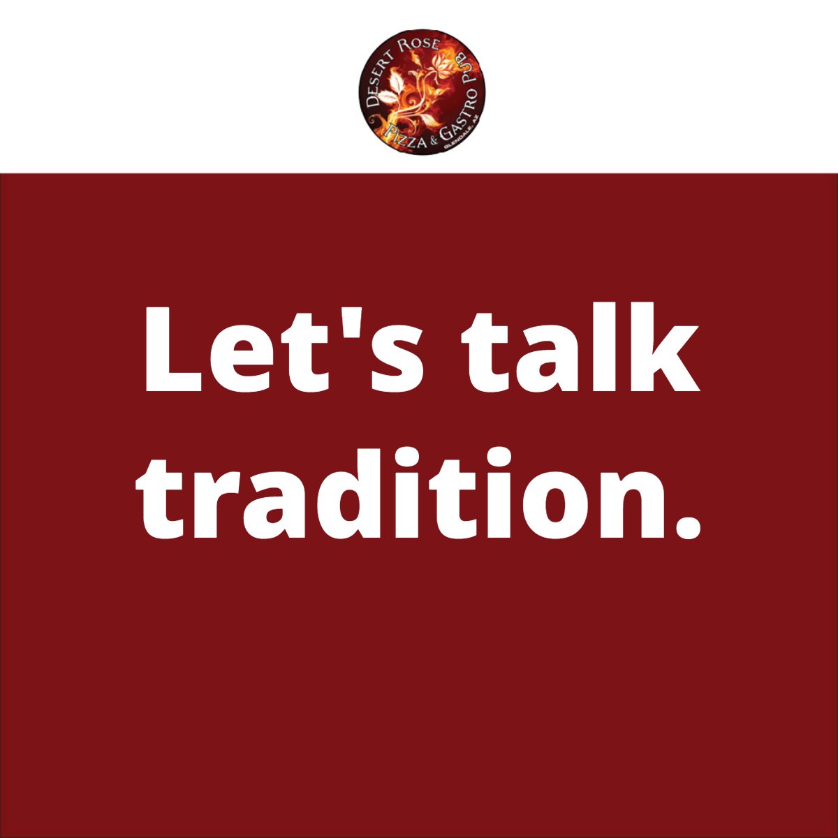 DesertRosePub's tweet photo. With holiday season in full swing, we'd love to hear your holiday dining traditions with friends or family!   Our personal favorite: letting everyone off the hook and going out to eat at your favorite spot, of course. https://t.co/1bUOTyoXSo