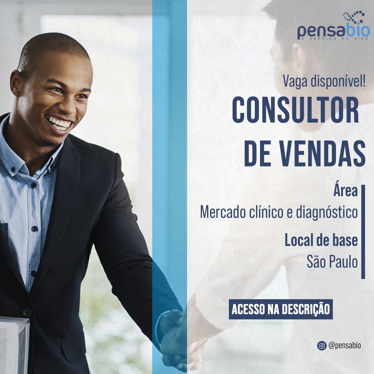 pensabio's tweet photo. Venha fazer parte do time Pensabio!

Vaga para 𝗖𝗼𝗻𝘀𝘂𝗹𝘁𝗼𝗿 𝗱𝗲 𝗩𝗲𝗻𝗱𝗮𝘀 - São Paulo/SP.

Acesse os requisitos e informações sobre a vaga: https://t.co/sB4U1LVVW9

#pensabio #vagas #trabalheconosco #consultordevendas https://t.co/GWlYWcLdRr