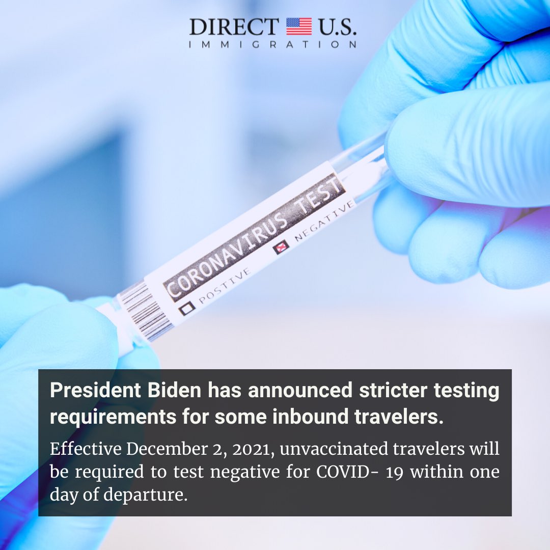 D_USImmigration's tweet photo. Fully vaccinated travelers are currently required to test negative for COVID-19 within three days of departure.
#usa #immigration #covid19 #covid #covidvariant #directusimmigration #travel #vaccinated #vaccine #omicron #variant #health #healthcare #testingrequirements https://t.co/0cj2cHzocJ