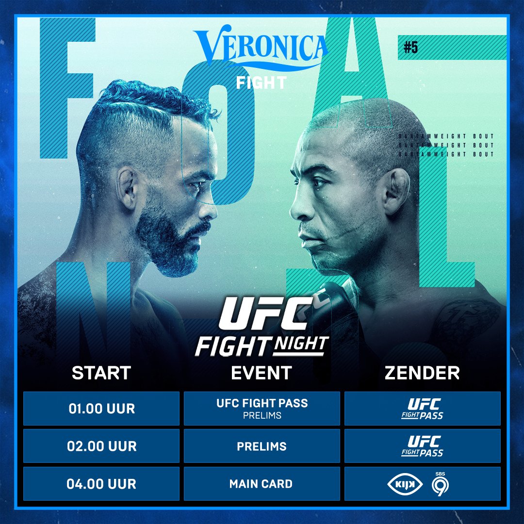 Nog precies 1️⃣2️⃣ uur tot de main card van UFC: Font vs. Aldo begint!

Voor degenen die niets willen missen, hierbij alle starttijden! #UFCVegas44