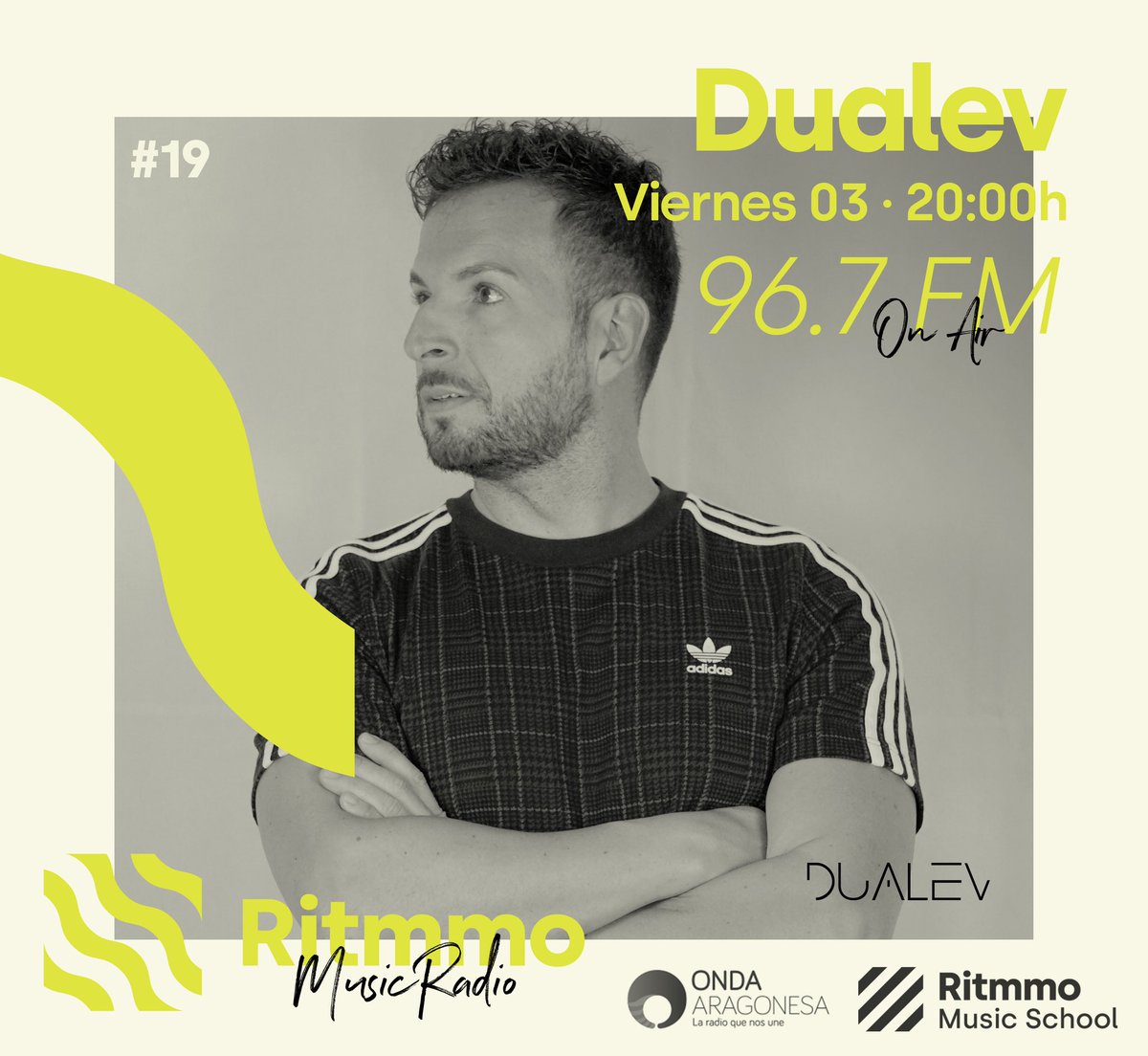 Hoy en <a href="/Ritmmo_School/">Ritmmo</a> Music Radio tenemos como invitado a Dualev. Escúchanos en el 96.7 Fm <a href="/ondaaragonesa/">Onda Aragonesa</a> desde las 20:00h