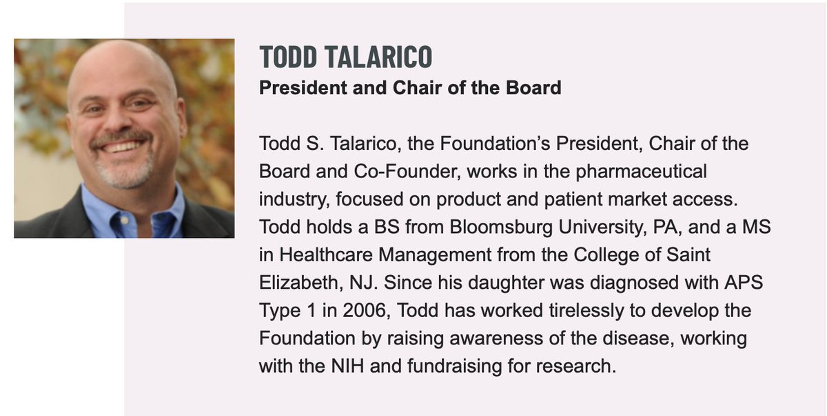 APSType1's tweet image. Meet Todd! He serves as the President and Chair of the APS Type 1 Foundation. Todd founded the APS Type 1 foundation with the Seyfert family in 2014 and has been a fearless leader ever since.  #APECED #raredisease #APS1 #Leadership