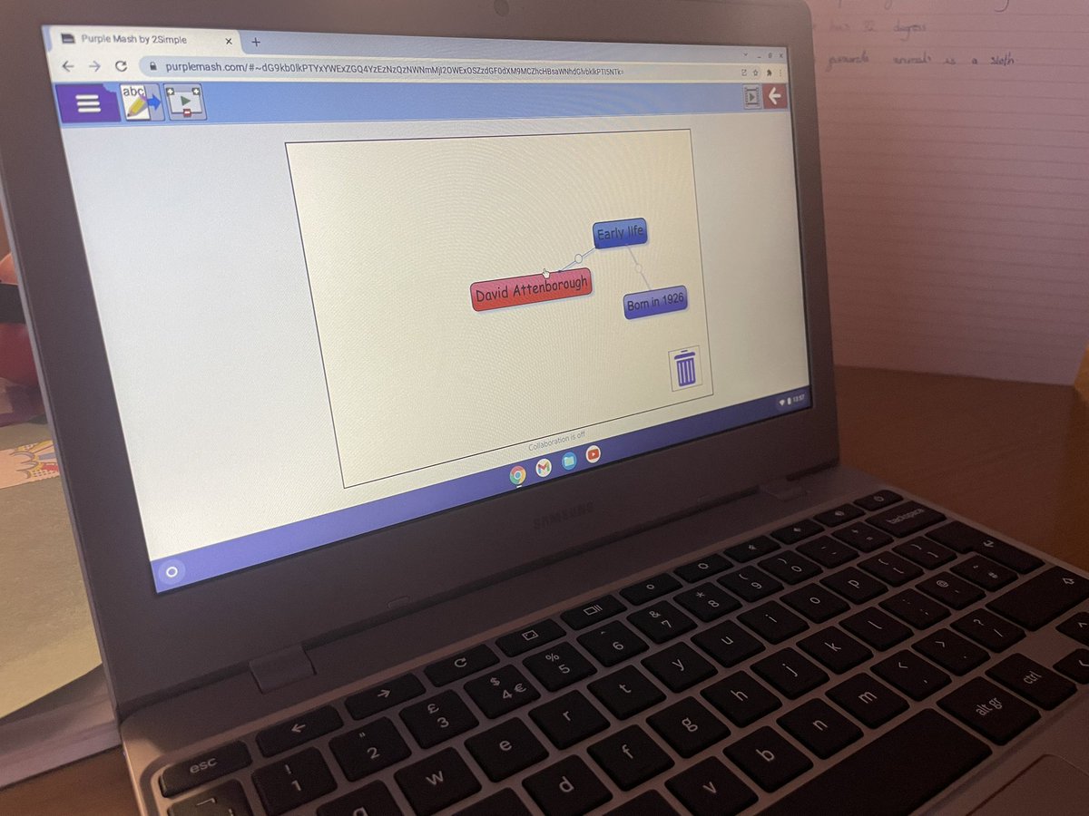 MaundeneSchool's tweet photo. Jays have been exploring @purpleMash this afternoon. They are using 2Connect to create a concept map before writing a non-chronological report about David Attenborough. #Computing #purplemash https://t.co/xhcrHRHWln