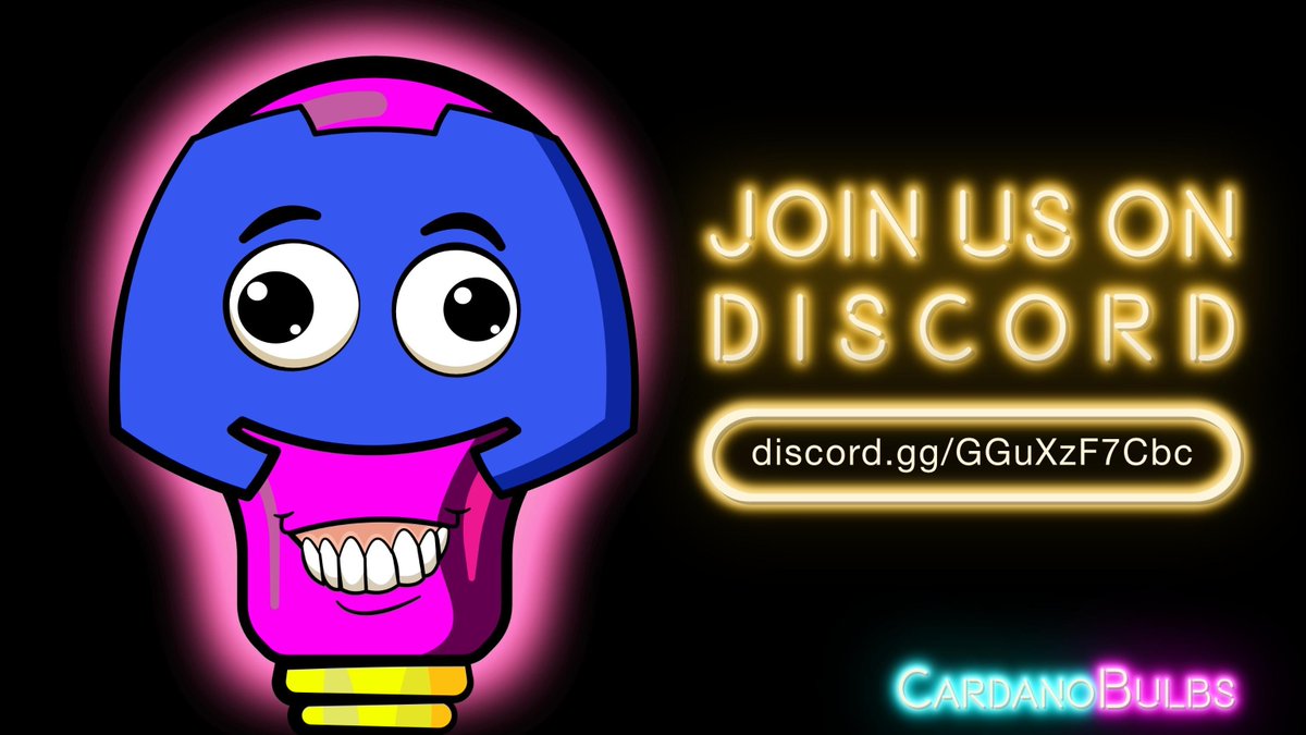 💡We launch our drop tomorrow💡

If you have any questions or just want to connect to fellow #CardanoBulbs #NFT enthusiasts.

Join our Discord: discord.gg/GGuXzF7Cbc

Don't forget our #Discord #Giveaway 
Win one CardanoBulbs NFT with a rare <a href="/ZombitsNFT/">Zombits vs. Humbits | NFTs on Cardano</a> pirate hat.

🏴‍☠️Ahoy!🏴‍☠️