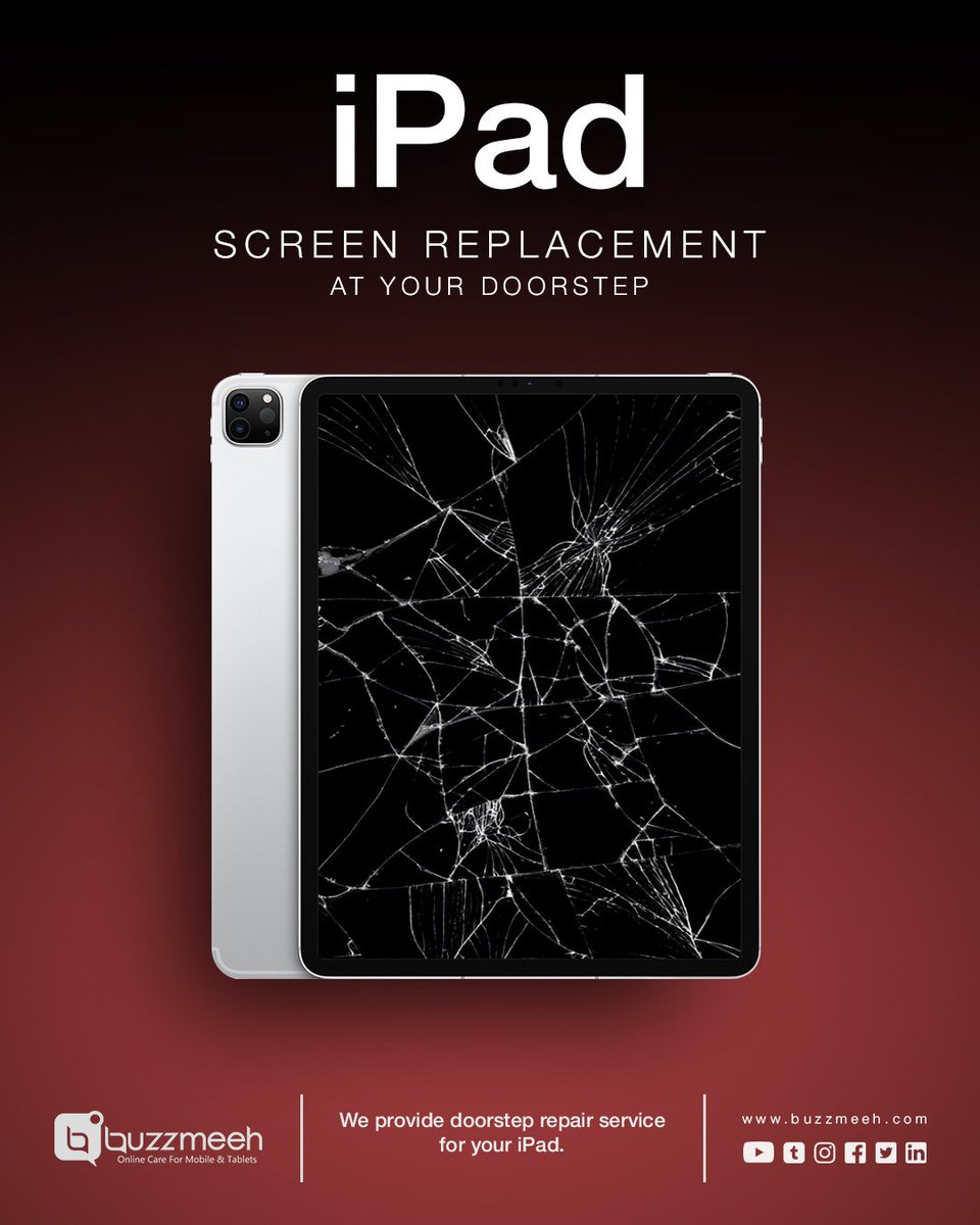 buzzmeeh's tweet photo. Don't let a broken iPad screen hamper your children's online classes.
Get your iPad repaired at your doorstep.

Get your free quote now visit https://t.co/sLB3a9XXYH or call / Whatsapp +91 8010969696

#ipadrepair #ipadscreen #ipadscreenrepair  #ipadscreenrepairservice #ipad https://t.co/lDtShfhsQj