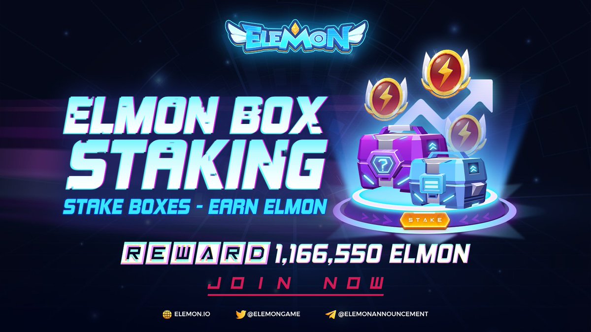 ElemonGame's tweet photo. 🎁 #ELEMON MYSTERY BOX STAKING PROGRAM IS LIVE NOW 🎁

👉 Join now and earn your reward: https://t.co/dmm5nQKgEy

👉 Staking instructions: https://t.co/E4Z79h5w4y

#Elemon $ELMON #Elemonboxstaking https://t.co/w0hqnTc8Nt