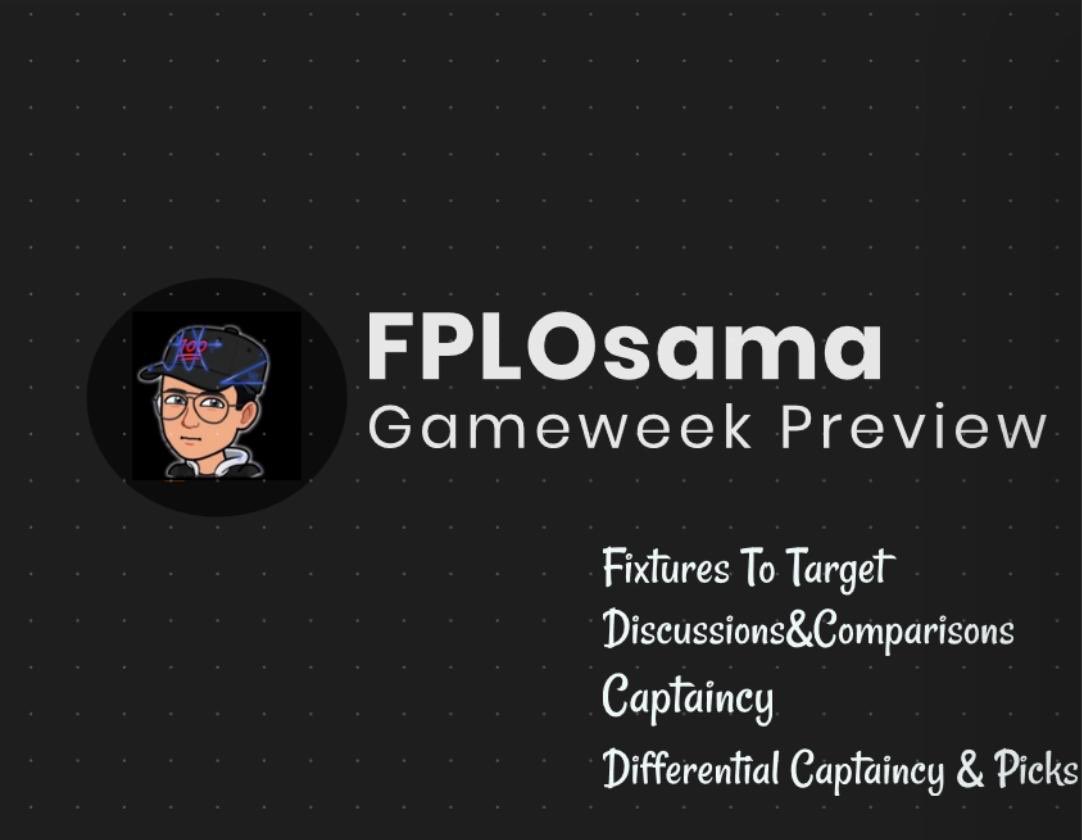 FPLOsama's tweet photo. 𝗚𝗮𝗺𝗲𝘄𝗲𝗲𝗸 15 𝗔𝗻𝗮𝗹𝘆𝘀𝗶𝘀 ✍️ 

Greetings &amp; welcome to my weekly preview which covers

▪️Fixtures to target
▪️GW14 Key notes
▪️Man City
▪️Best Budget Striker
▪️Antonio
▪️Trending Dilemmas 
▪️Odds &amp; Predictions 
▪️Captaincy 
▪️Differentials

#FPL 
#FPLCommunity https://t.co/SojzcuQ5PO