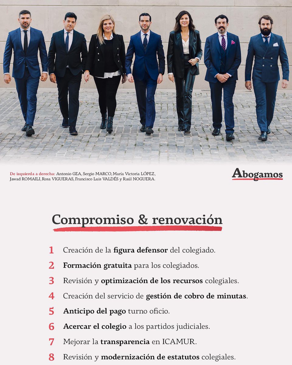 Abogamos_'s tweet photo. PROGRAMA

Somos la única candidatura con un programa definido, trabajado y real… 

No regales tu voto, vota por un colegio más independiente, democrático y participativo.

¡ES HORA YA DE RENOVAR ICAMUR!

#COMPROMISO
#RENOVACIÓN
#ABOGAMOS

#eleccionesicamur2021 https://t.co/X4wp3dc2FY