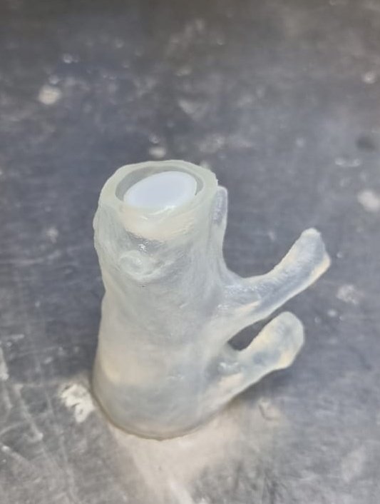 RobSalter_wales's tweet photo. Printed Aorta section demonstrating atherosclerosis utilising our Stratasys 3D printer's capability to print multiple realistic feel materials at the same time. #ADPE supporting clinical decision making and planning. Design has reduced opacity to aid clinicians. https://t.co/ppwAkInaco