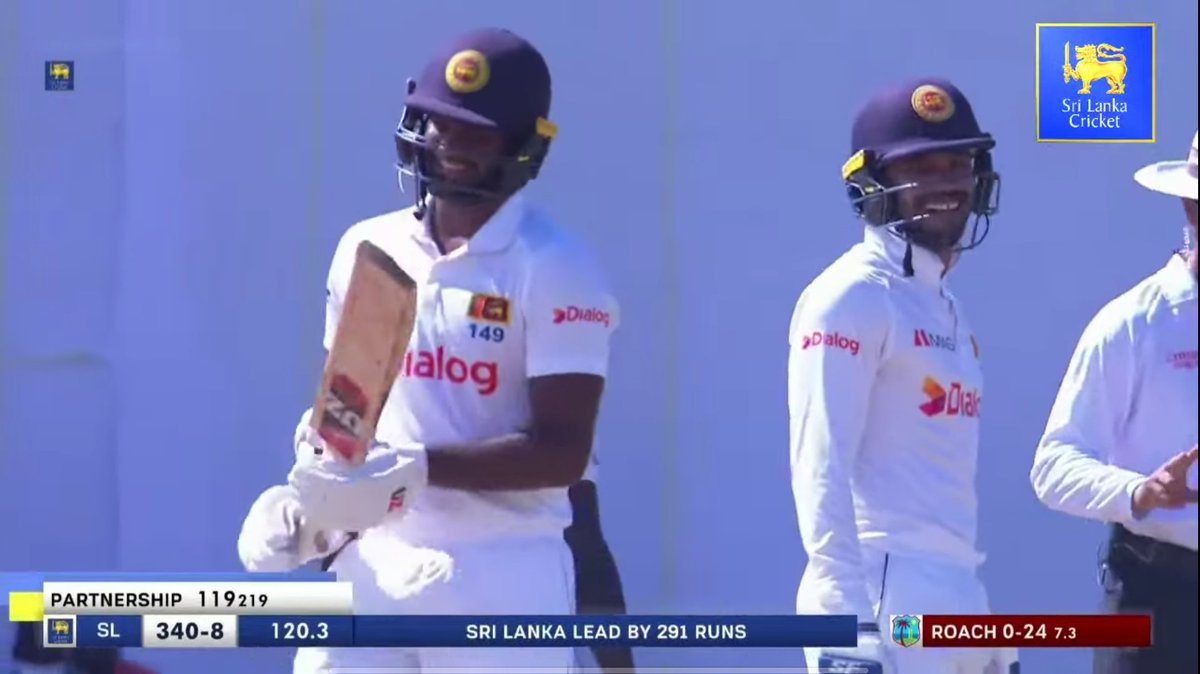 AmanthaMatara's tweet photo. Best Ever Partnership For 9Th Wicket In Test Cricket .
#worldRecord
#SLvsWI
#2ndTest
#sriLankaCricket
#lasithEmbuldeniya
#dananjayaDeSilva
🇱🇰 https://t.co/50CV0fIJa5