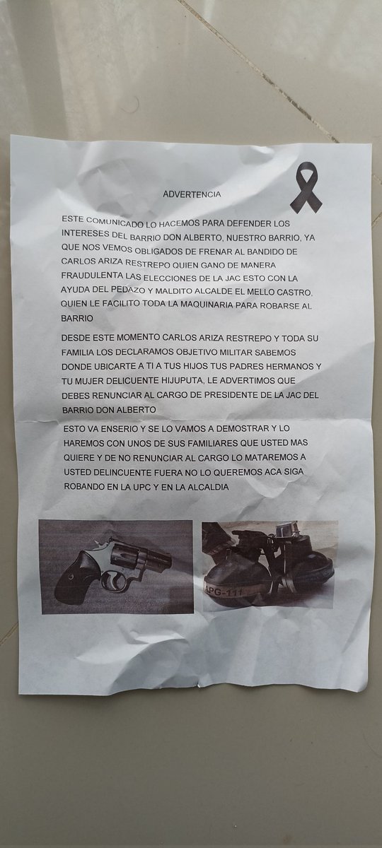 carlosariza57's tweet photo. Lamentable lo que estoy viviendo hoy, solo por querer hacer las cosas bien y trabajar por mi comunidad, solo le pido a Dios que me cuide, me guíe y a las autoridades que me brinden las garantías para seguir adelante. #NecesitoGarantias #Ayuda https://t.co/GRER3RBGue