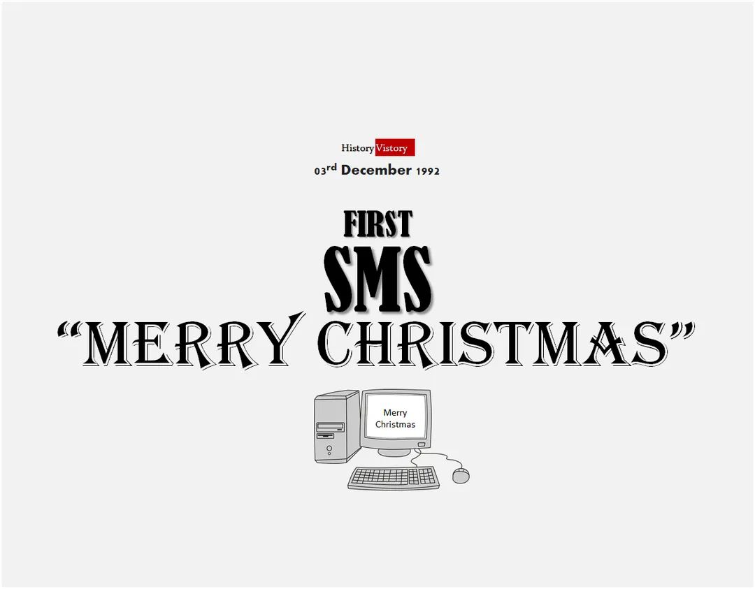 HistoryVistory's tweet photo. #03December #HistoryVistory #Today #TodayInHistory #OnThisDay #ThisDayThatYear #ThisDayInHistory 

It was the day in 1992, when Neil Papworth, a British software architect, designer and developer, sent the first message (#SMS) "Merry Christmas" from his computer. https://t.co/7aaAtUWINU