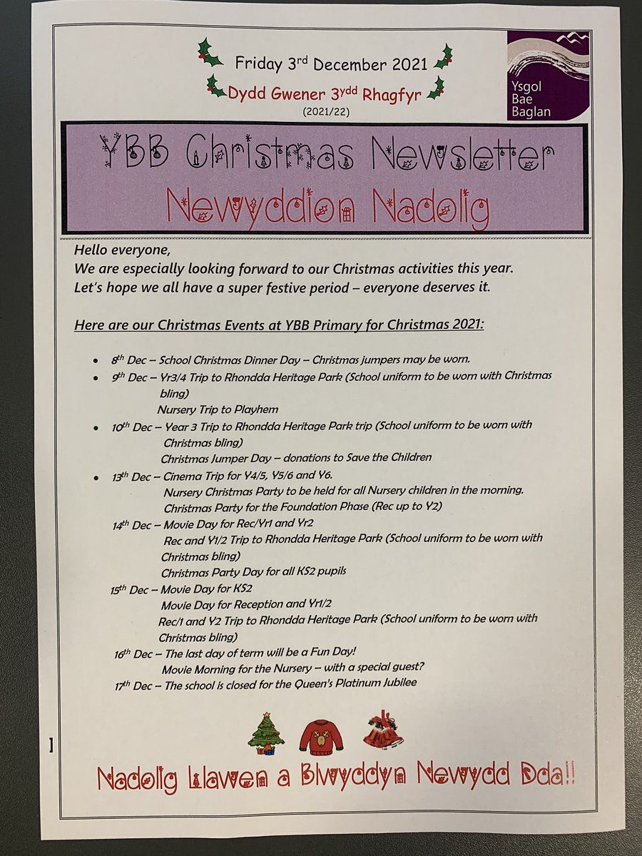 Merry Christmas! The following are our upcoming Christmas events at YBB Primary Phase 🎄