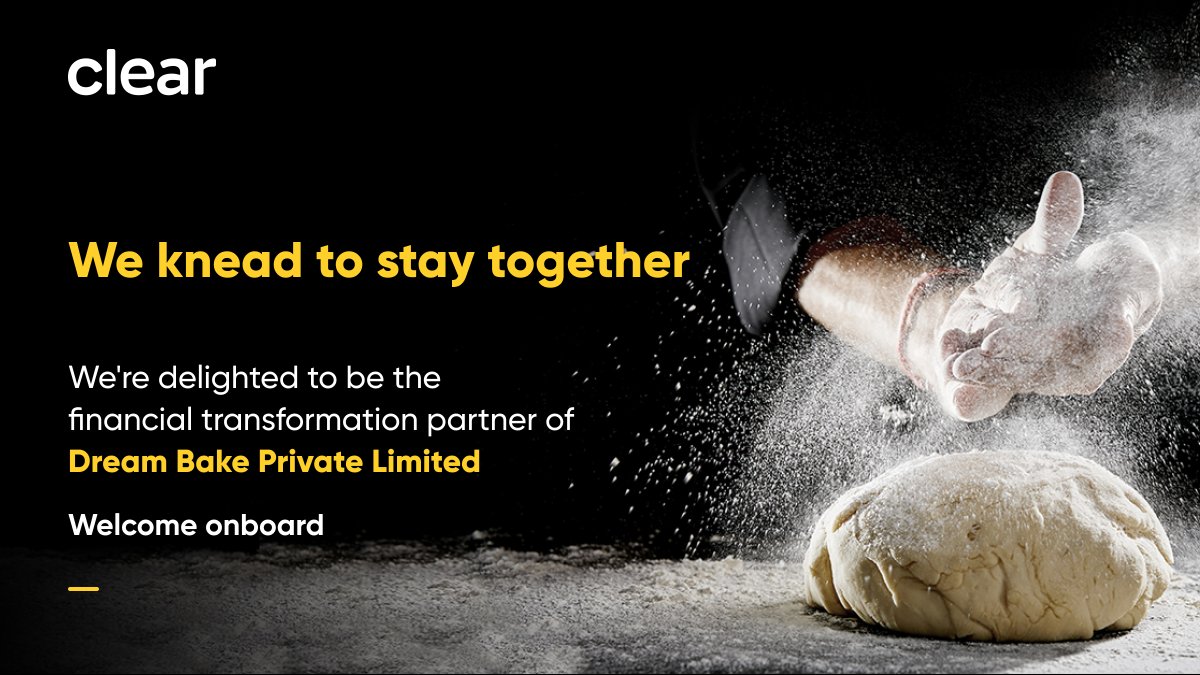 _cleartax's tweet photo. Here's to baking you compliant.
We welcome Dream Bake Private Limited to the world of simplified compliance. Thank you for choosing and trusting Clear as your financial transformation partner.

#ClearFromClearTax #DreamBake #Compliance #BuildingClear https://t.co/mtnlKPjSmS