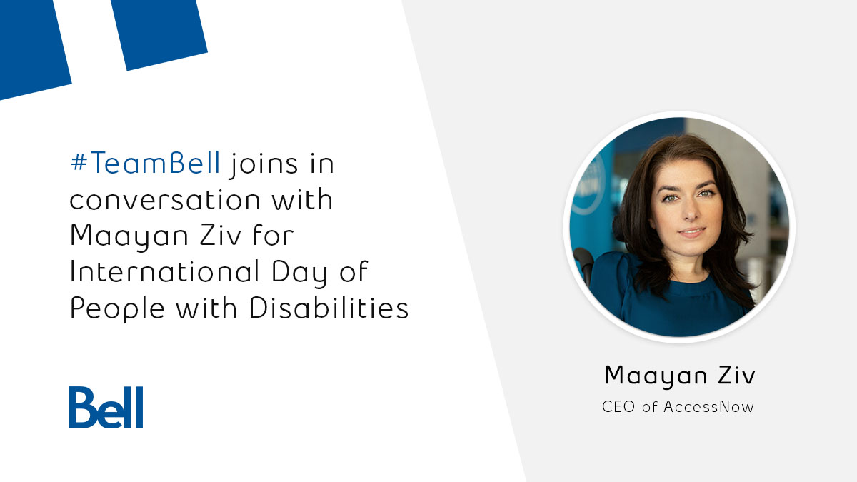 Bell's tweet photo. Today, #TeamBell acknowledges International Day of People with Disabilities. At Bell, we are committed to building an inclusive workplace and working towards an accessible future. https://t.co/XCIAoz9Rm8