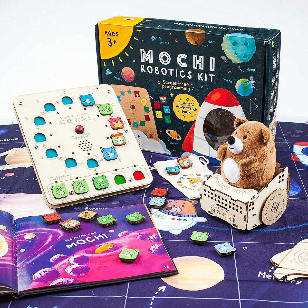 A #TOP10 Gift in the 2021 #EngineeringGiftGuide is the Mochi Robotics Kit, a toy by My Creativity Box for ages 3-9 that introduces users to coding. Help Mochi travel across the solar system in his very own spaceship! 
engineering.purdue.edu/INSPIRE/Engine…