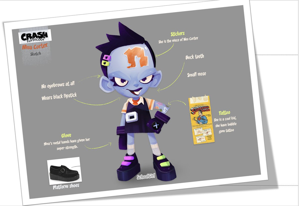 An early Nina sketch used for exploration as we locked down a style in Crash On the Run  by @AureliaBouard  #CrashBandicoot #crashontherun