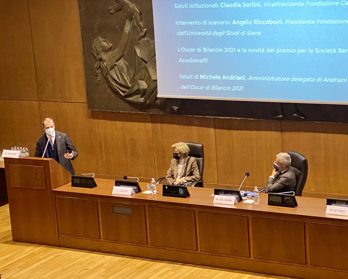 #SBDay21
#SocietàBenefit: l'impresa bimotore per la sostenibilità
📌Sessione 1
<a href="/MonicaDePaoli1/">Monica De Paoli</a> 
<a href="/emmedibi/">Mauro Del Barba</a> 
Claudia Sorlini <a href="/FondCariplo/">Fondazione Cariplo</a> 
Angelo Riccaboni <a href="/SantachiaraLab/">Santa Chiara Lab</a> <a href="/unisiena/">Università di Siena</a> 
@AldoGebbia 
<a href="/AndrianiSpa/">Andriani Spa</a> 

Visita il nuovo sito assobenefit.org