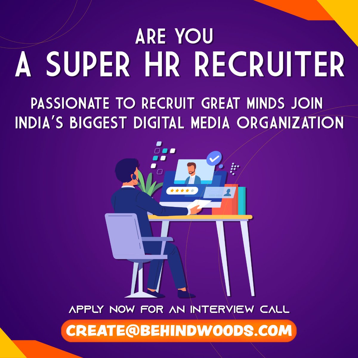 behindwoods's tweet photo. JOIN INDIA’S BIGGEST DIGITAL MEDIA ORGANIZATION
ARE YOU A SUPER HR RECRUITER?
Pls share profile to create@behindwoods.com
#Behindwoods #BehindwoodsJobs #hr #recuiter https://t.co/GVKRMk0evu
