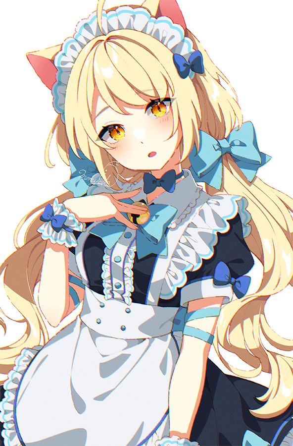 1girl animal ears blonde hair solo twintails cat ears bow  illustration images