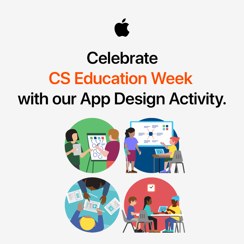 AppleEDU's tweet photo. Help your students design apps to tackle topics they care about 🙌🏼. Try our new Inclusive App Design Activity.#CSEdWeek