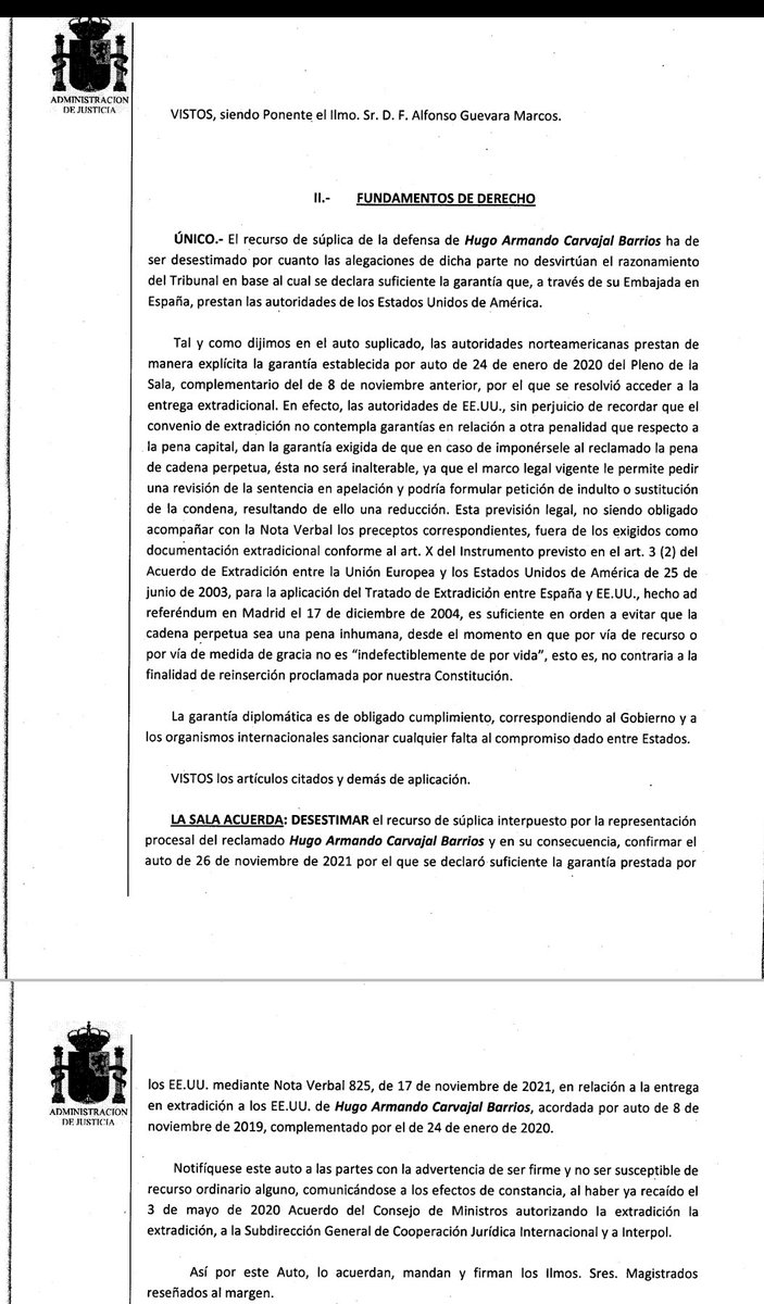 arebolledo1's tweet photo. Rechazado recurso de súplica de Hugo Carvajal y ratifica garantía prestada por EEUU para su entrega #carvajal #extradiccion #Venezuela #Justicia https://t.co/iHeDsusMGC