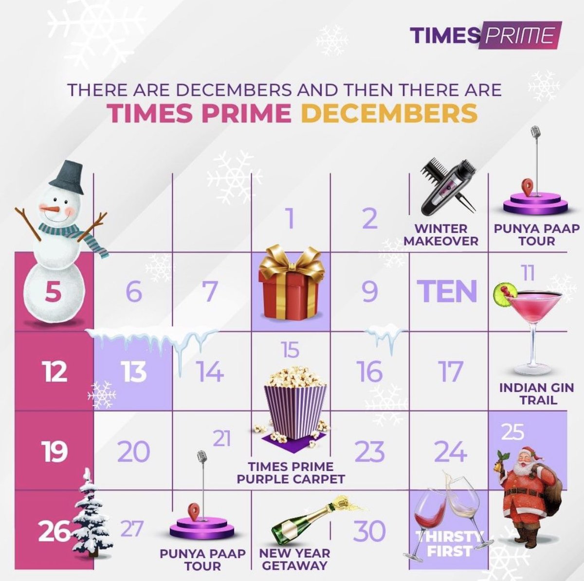 December is here!
It'd be a shame if we couldn't plan it out for you. Here's a tease for a few things you can expect... and a few surprises too!
<a href="/gullygangindia/">GULLY GANG</a> @SteppinOutIndia <a href="/_PVRCinemas/">P V R C i n e m a s</a> 
#december #timesprime #membership #events #benefits