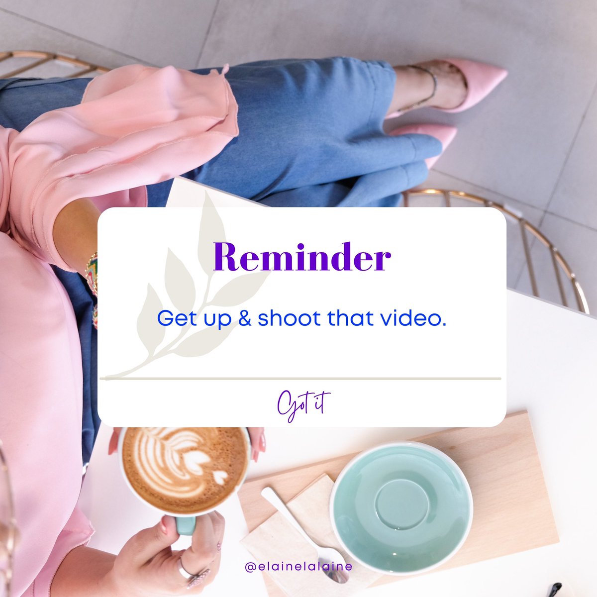 Elaine_Tweets's tweet image. What is stopping you from shooting that video which you’ve been wanting to for weeks or even months ??

I’m here to remind you, Get up and shoot that video because no one else will.

#shootvideo #videoconfidencecoach #courage2confidence #confidencebuilding #videocoach