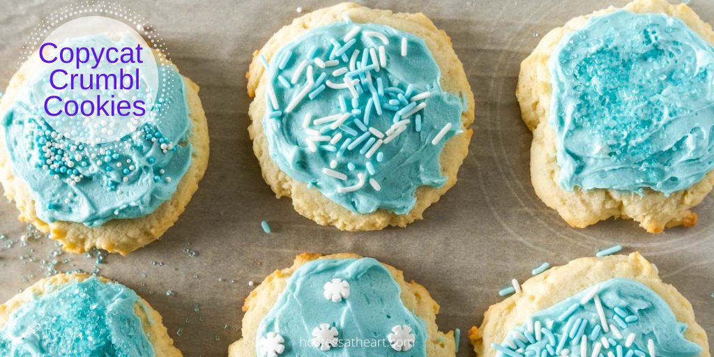 HostessAtHeart's tweet image. Have you ever had a Crumbl Sugar Cookie? If not, I encourage you to go preheat the oven. 
Printable Recipe: hostessatheart.com/crumbl-cookie-…
This amazing recipe is from The Fresh Cooky and is for our #FreakyFridayRecipes blog hop the brainchild from An Affair from the Heart!