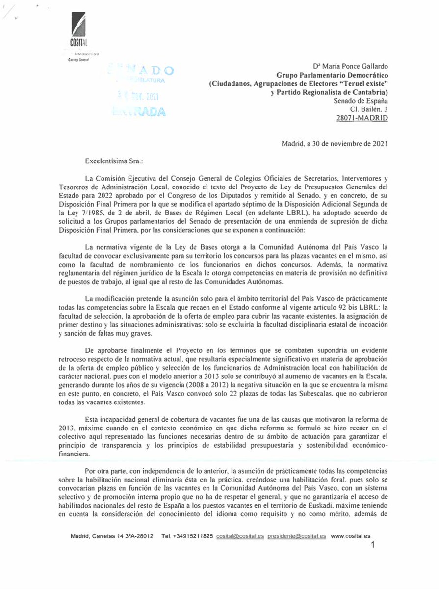 BalEdmundo's tweet photo. Los Colegios Oficiales de Secretarios, Interventores y Tesoreros se suman a la denuncia de Cs ante la osadía del Gobierno de permitir al PNV convocar oposiciones solo para vascos y asignar directamente las plazas. Es un obús contra los principios de igualdad, mérito y capacidad. https://t.co/7D4XgyexYo