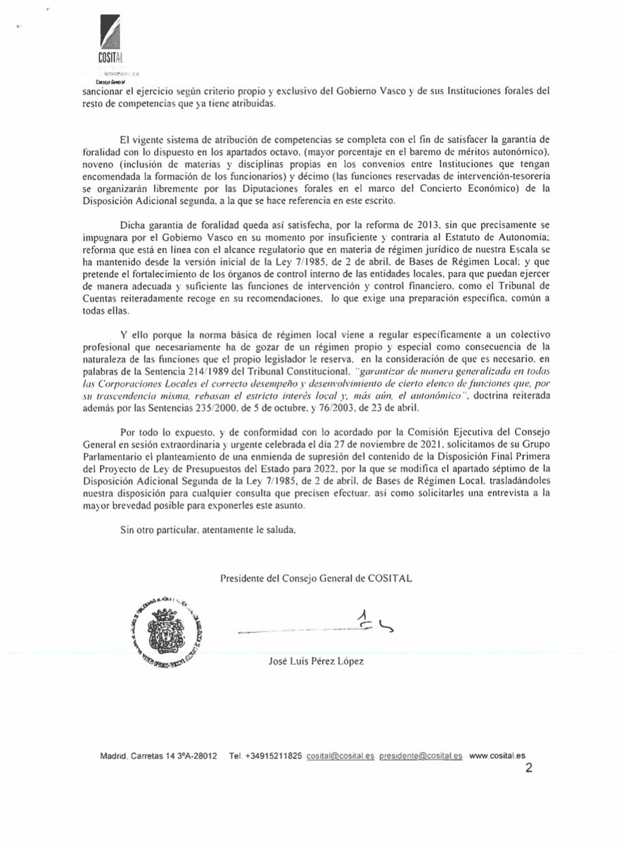 BalEdmundo's tweet photo. Los Colegios Oficiales de Secretarios, Interventores y Tesoreros se suman a la denuncia de Cs ante la osadía del Gobierno de permitir al PNV convocar oposiciones solo para vascos y asignar directamente las plazas. Es un obús contra los principios de igualdad, mérito y capacidad. https://t.co/7D4XgyexYo