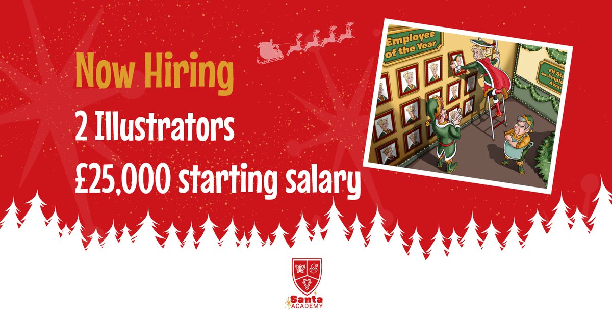 We're looking for two Illustrators to join the team at Santa Academy HQ! 

To find out more and apply, visit: thesantaacademy.com/were-hiring-tw…

#Illustrators #SantaAcademy #Recruiting #NowHiring #JobOpportunity